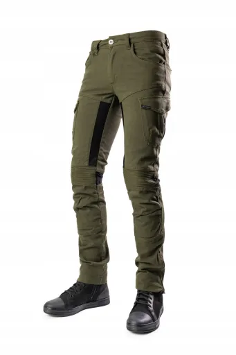 Мотоциклетные джинсы City Nomad TROOPER XXL Armalith, зелёные брюки-карго цвета хаки