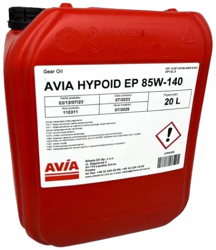 Трансмісійне масло avia трансмісійне масло mz 85w140 20л