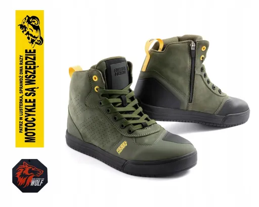 REBELHORN ШКІРЯНІ МОТОЦИКЛЕТНІ КЕДИ SPIKE-BOT GREEN 37 ПОДАРУНКИ
