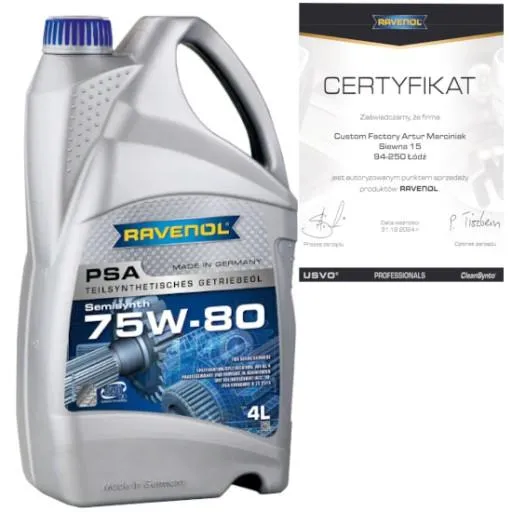 RAVENOL PSA 75W80 4L - ТРАНСМИССИОННОЕ МАСЛО API GL-4 PSA B71 2315